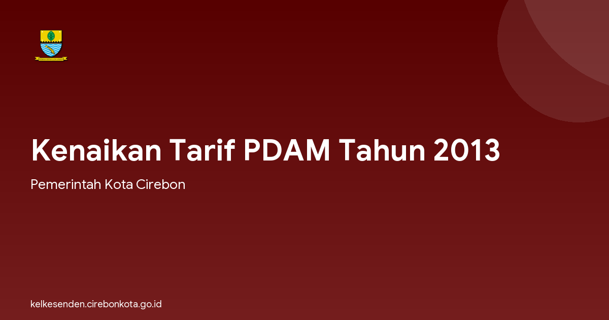 Kenaikan Tarif PDAM Tahun 2013